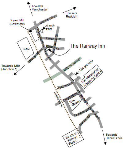 Rough map showing pub location